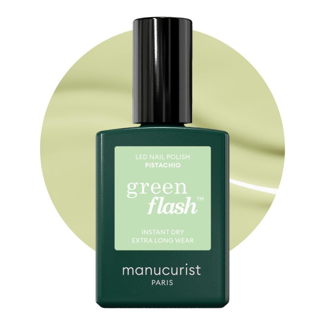 Manucurist Green Flash Gel Polish - Sparks (Sparkling Black) - UV & LED Gel Nail Polish - 12-Free, Bio-Sourced (84%) - Professional Manicure - 15 ml