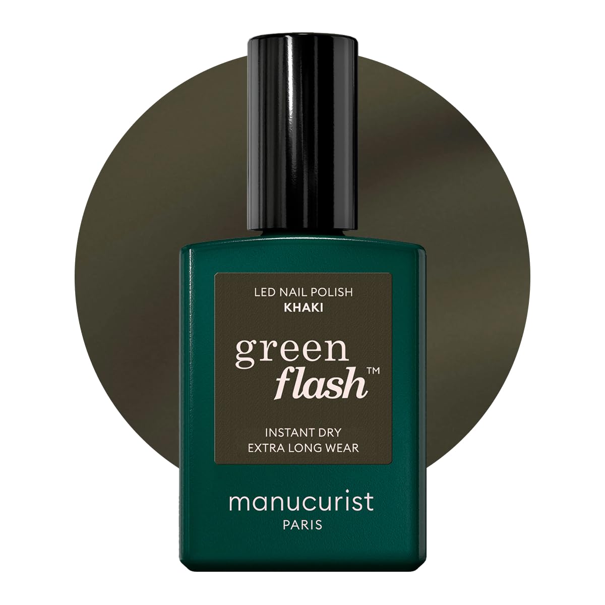 Manucurist Green Flash Gel Polish - Sparks (Sparkling Black) - UV & LED Gel Nail Polish - 12-Free, Bio-Sourced (84%) - Professional Manicure - 15 ml