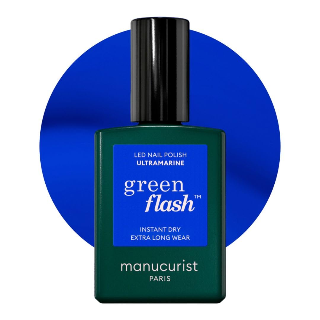 Manucurist Green Flash Gel Polish - Sparks (Sparkling Black) - UV & LED Gel Nail Polish - 12-Free, Bio-Sourced (84%) - Professional Manicure - 15 ml