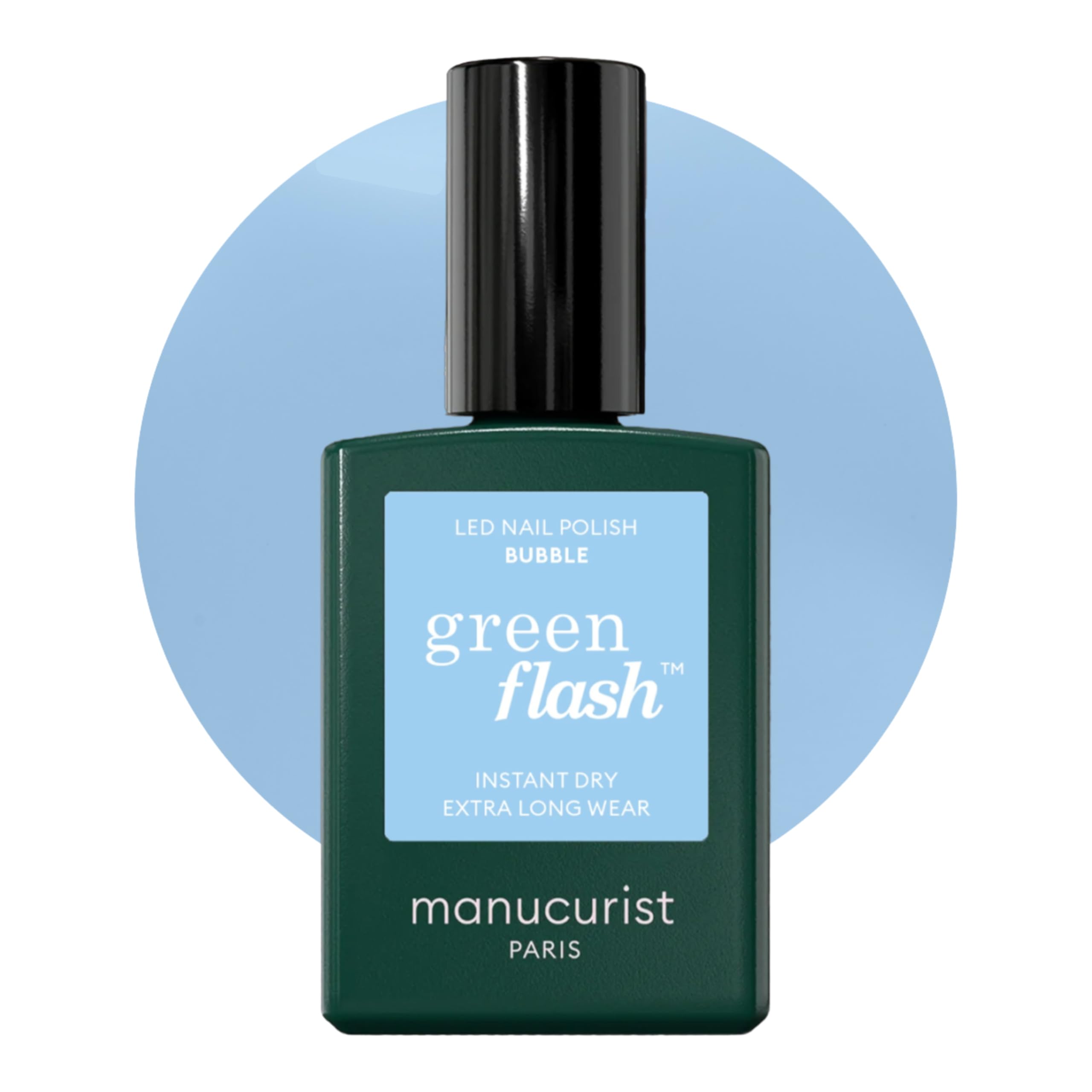 Manucurist Green Flash Gel Polish - Sparks (Sparkling Black) - UV & LED Gel Nail Polish - 12-Free, Bio-Sourced (84%) - Professional Manicure - 15 ml