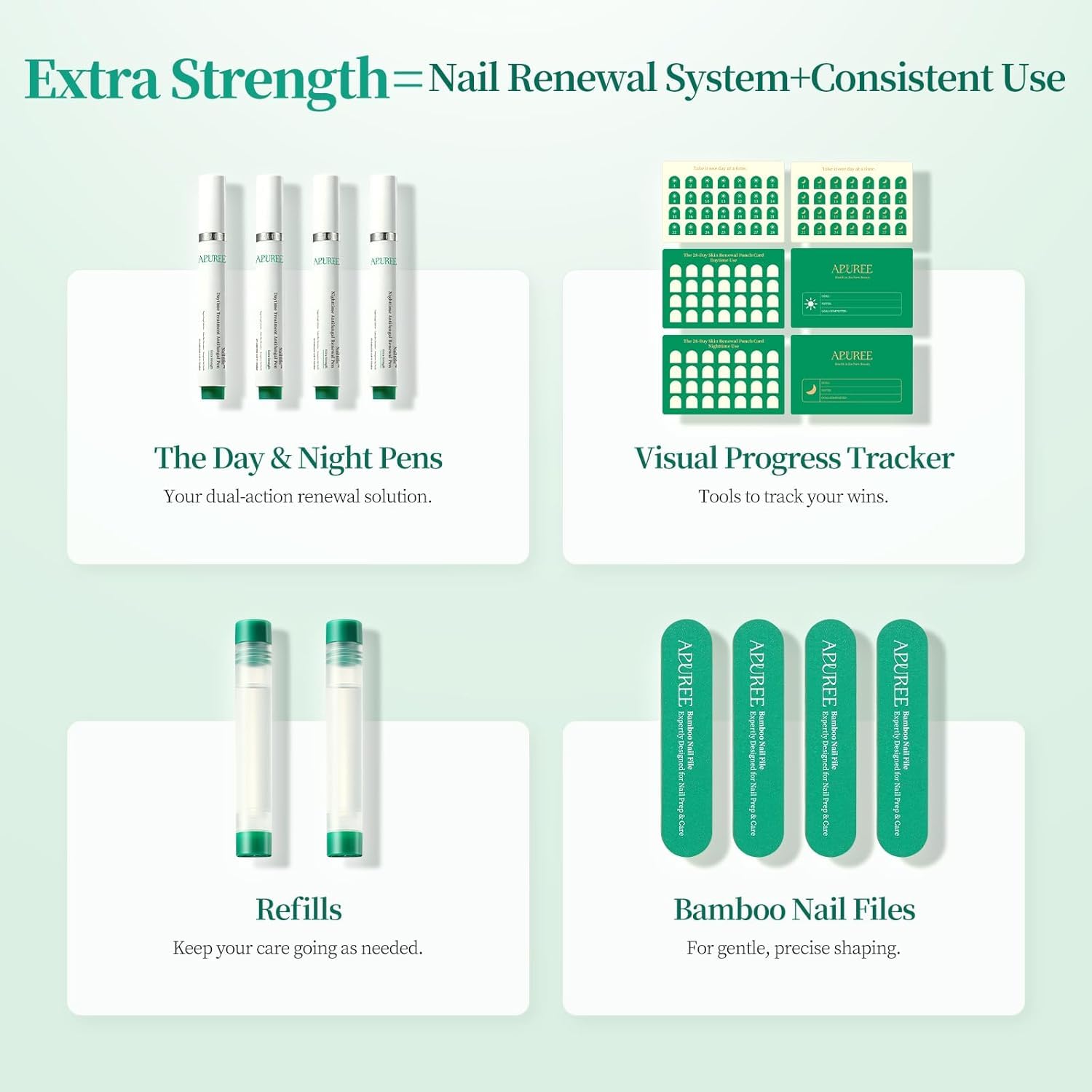 Apuree Antifungal Pen Extra Strength: 25% Undecylenic Acid 1% Tolnaftate | 6Pcs Day & Night Care Nail Fungus Pen | Fungal Nail Treatment Repair For Damaged Yellow Discolored Thick Nails