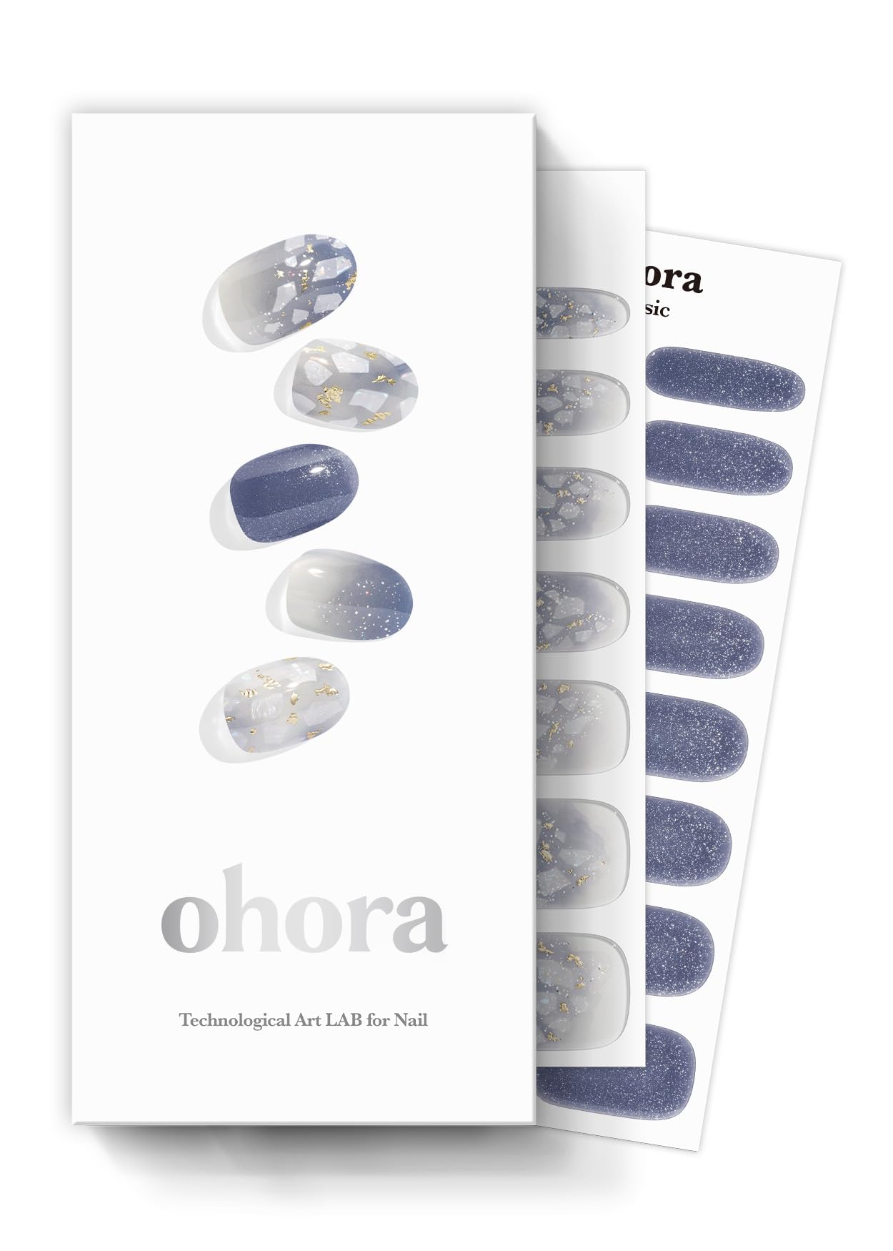 ohora Semi Cured Gel Nail Strips (N Sparkle Glam) - Nude, Glitter, Works with Any UV/LED Lamps, Salon-Quality, Long Lasting, Easy to Apply & Remove - Includes 2 Prep Pads, Nail File & Wooden Stick