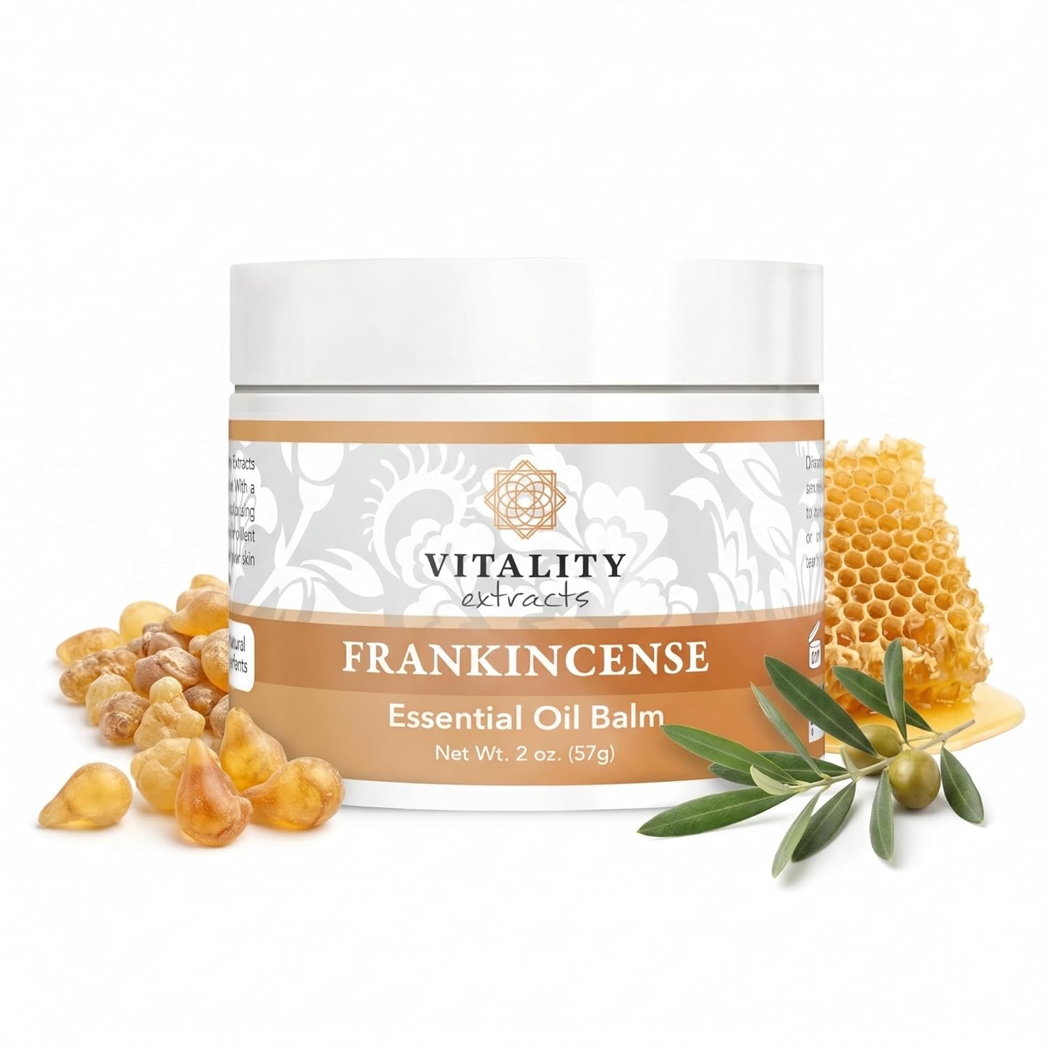 Vitality Extracts Frankincense Balm - 2oz, Boswellia Serrata, Beeswax, Olive Oil, Moisturizer for Dry, Cracked Skin, All Skin Types